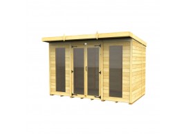 10ft x 8ft Pent Summer House (Full Height Window)