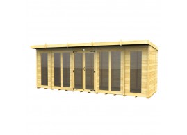 18ft x 7ft Pent Summer House (Full Height Window)