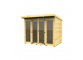 8ft x 8ft Pent Summer House (Full Height Window)