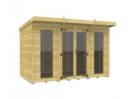 10ft x 6ft Pent Summer House Loglap (Full Height Window)