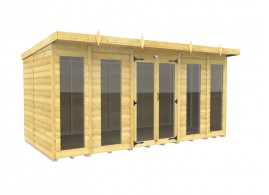 14ft x 7ft Pent Summer House Loglap (Full Height Window)