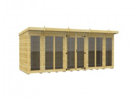 16ft x 6ft Pent Summer House Loglap (Full Height Window)