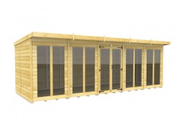 20ft x 7ft Pent Summer House Loglap (Full Height Window)