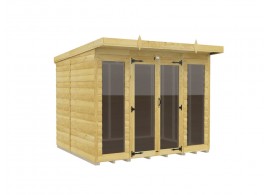 8ft x 7ft Pent Summer House Loglap (Full Height Window)