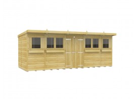 18ft x 7ft Pent Summer Shed Loglap